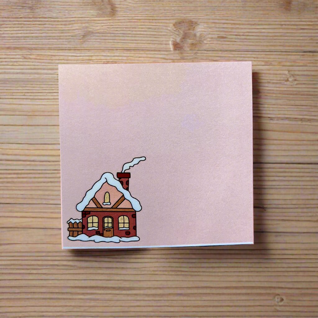 Snowy Cabin Sticky Note