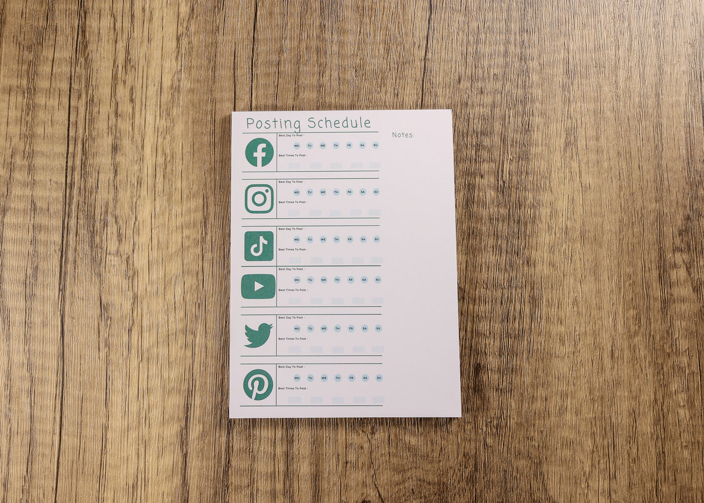 Social Media Posting Schedule (Travel Size)